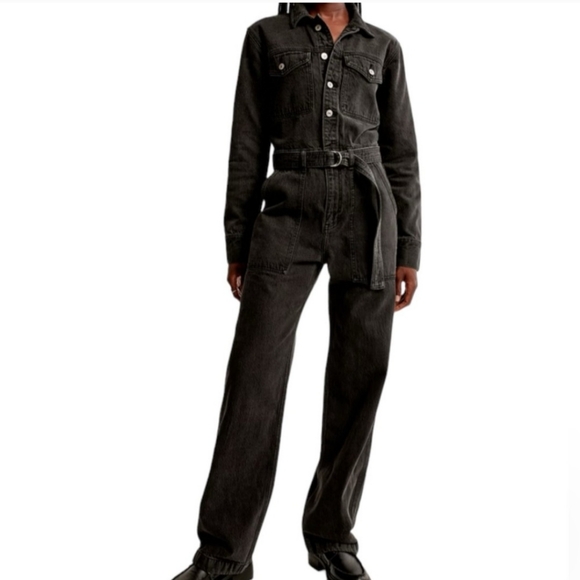 Abercrombie & Fitch Black Jumpsuit Long Sleeve Utility - Picture 5 of 7